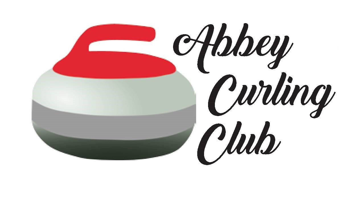 Abbey curling club branding with curling stone
